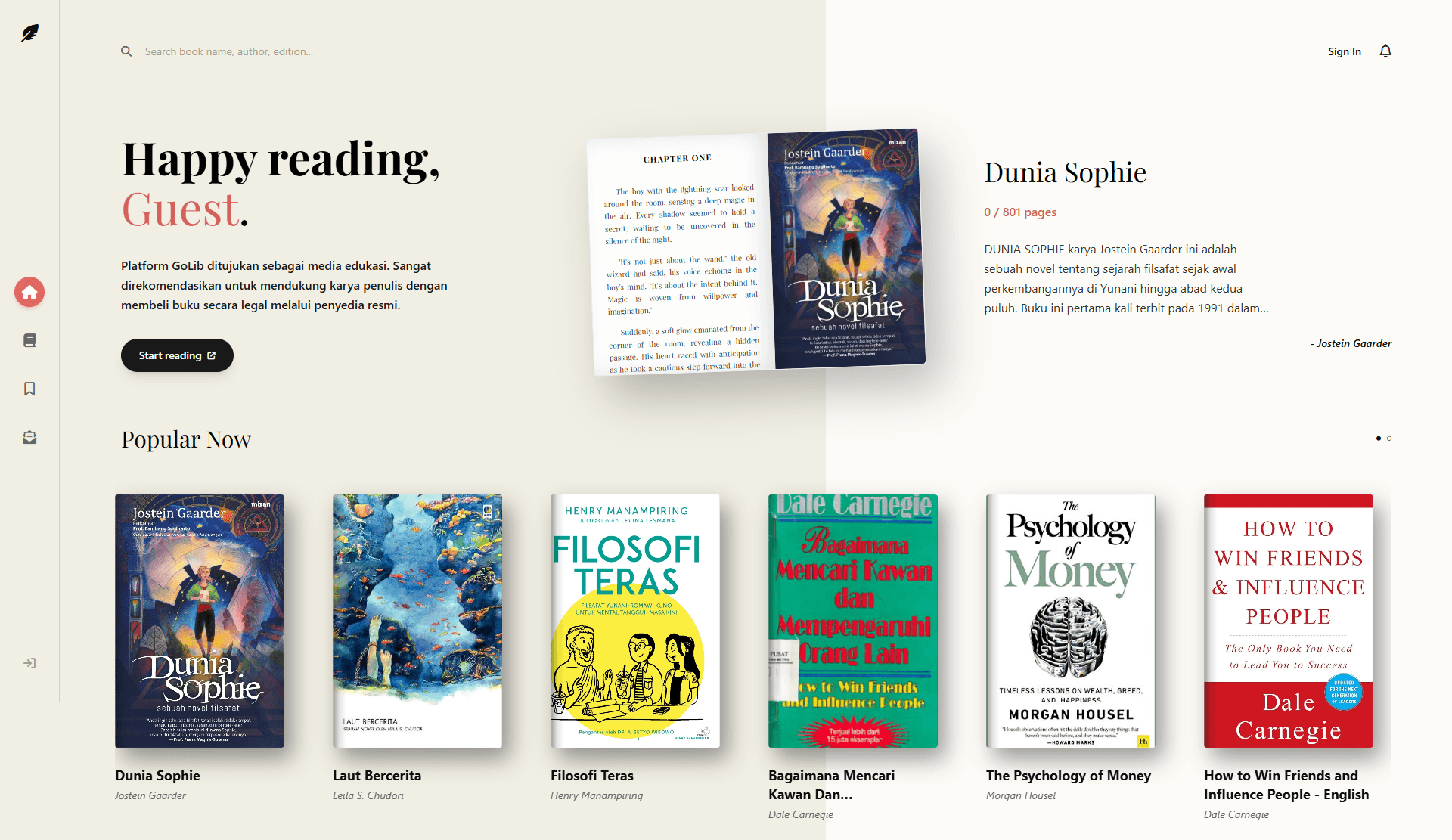 GoLib - Interactive Digital Library