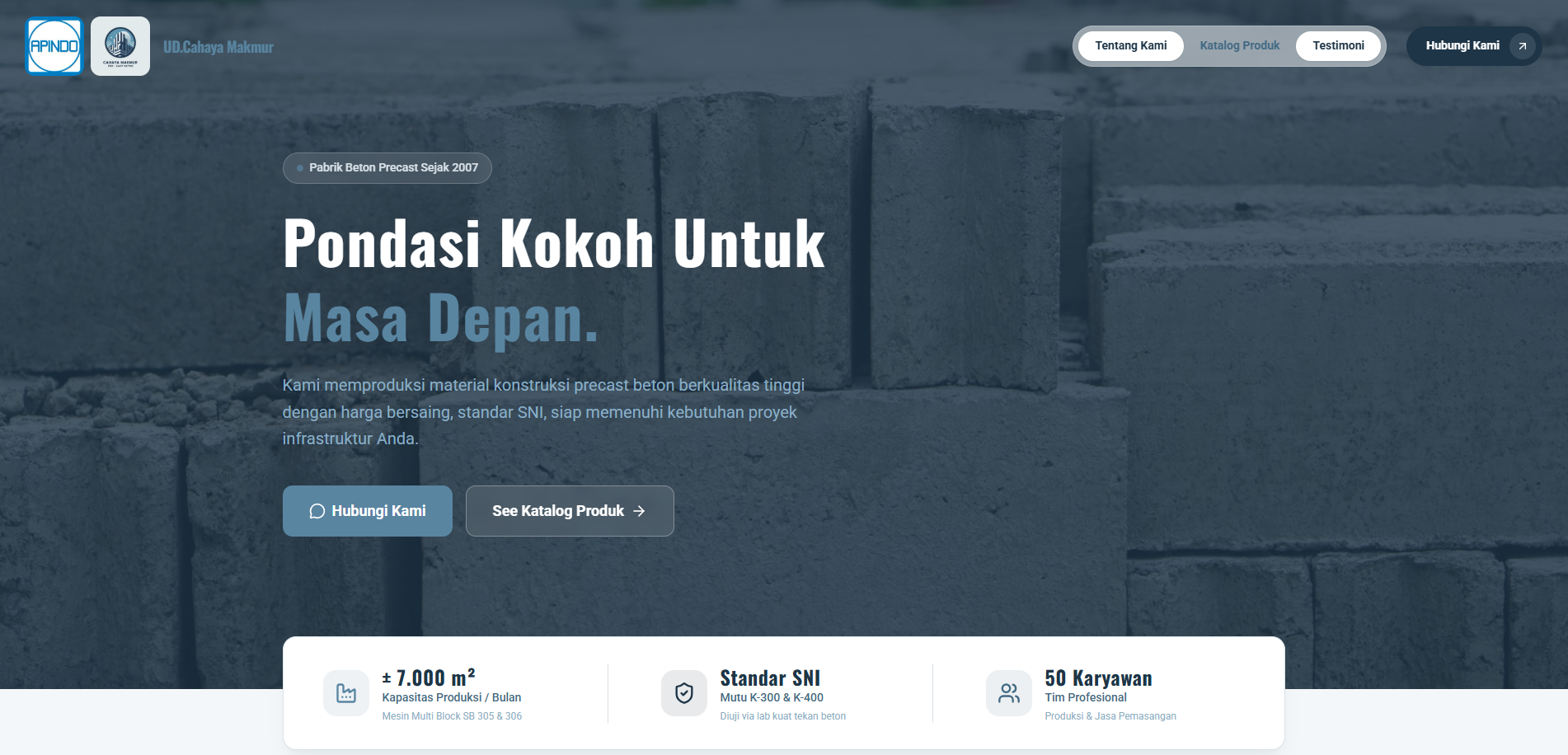 Website Company Profile UD Cahaya Makmur